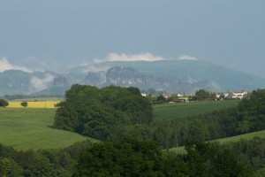 Morgendlicher Blick in Richtung Schrammsteine